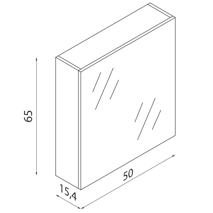 Badezimmer-Spiegelschrank HENRY 65x50 cm schwarz