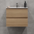 Badezimmerschrank mit Waschbecken CONOR 61 cm Eiche