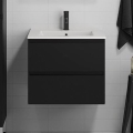Badezimmerschrank mit Waschbecken CONOR 61 cm schwarz