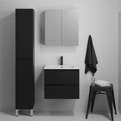Badezimmerschrank mit Waschbecken CONOR 61 cm schwarz