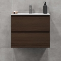Badezimmerschrank mit Waschbecken CONOR 61 cm Walnuss