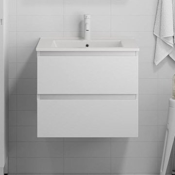 Badezimmerschrank mit Waschbecken CONOR 61 cm Weiß