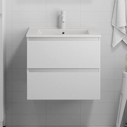Badezimmerschrank mit Waschbecken CONOR 61 cm Weiß