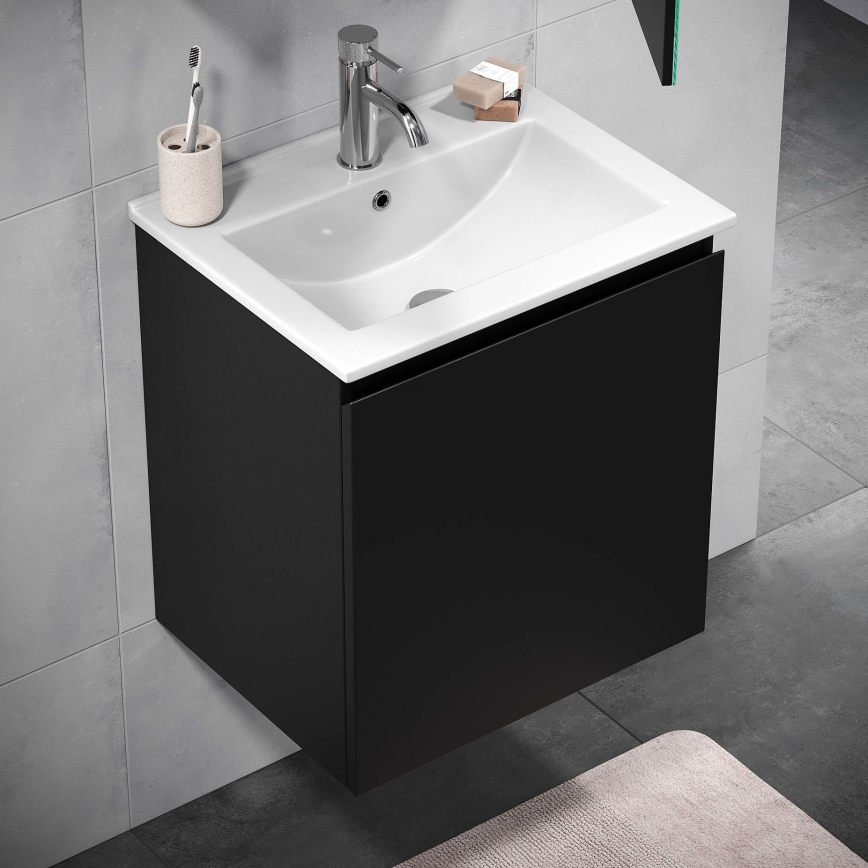 Badezimmerschrank mit Waschbecken MARCO 51 cm schwarz