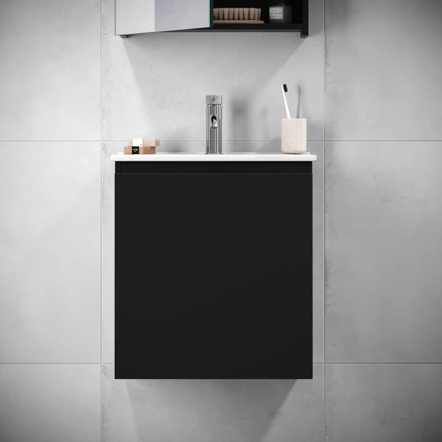 Badezimmerschrank mit Waschbecken MARCO 51 cm schwarz