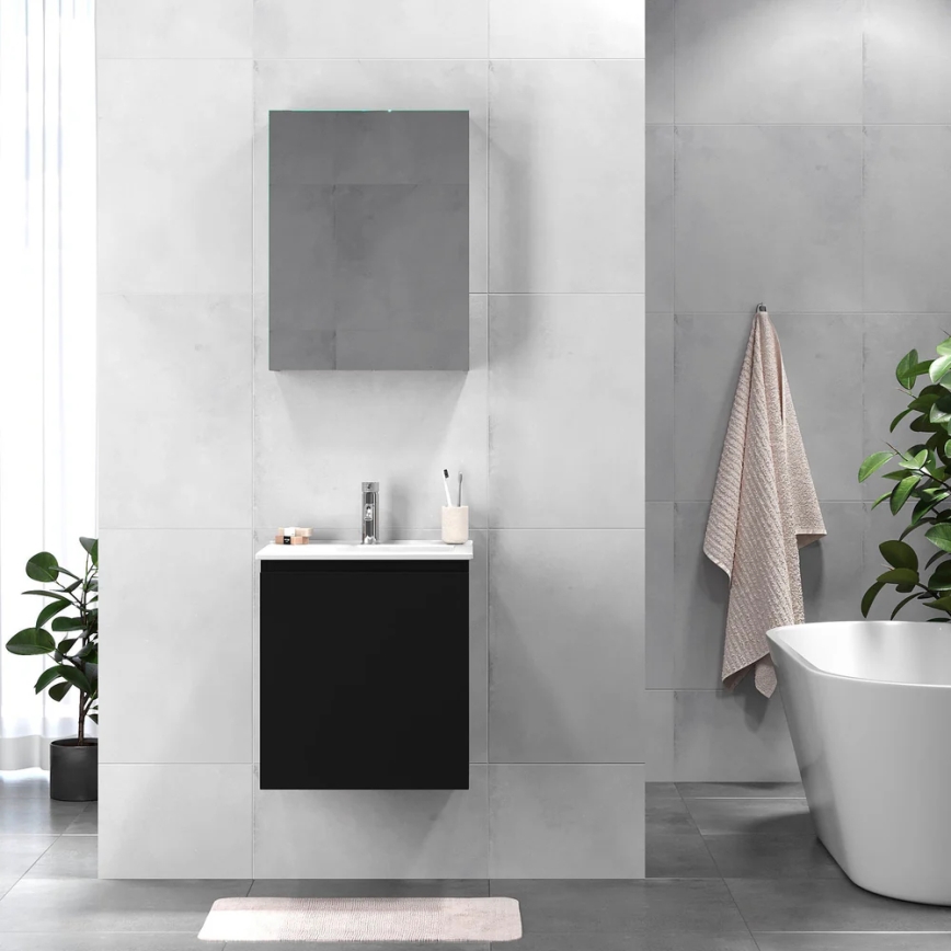 Badezimmerschrank mit Waschbecken MARCO 51 cm schwarz