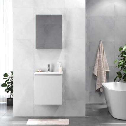 Badezimmerschrank mit Waschbecken MARCO 51 cm weiß