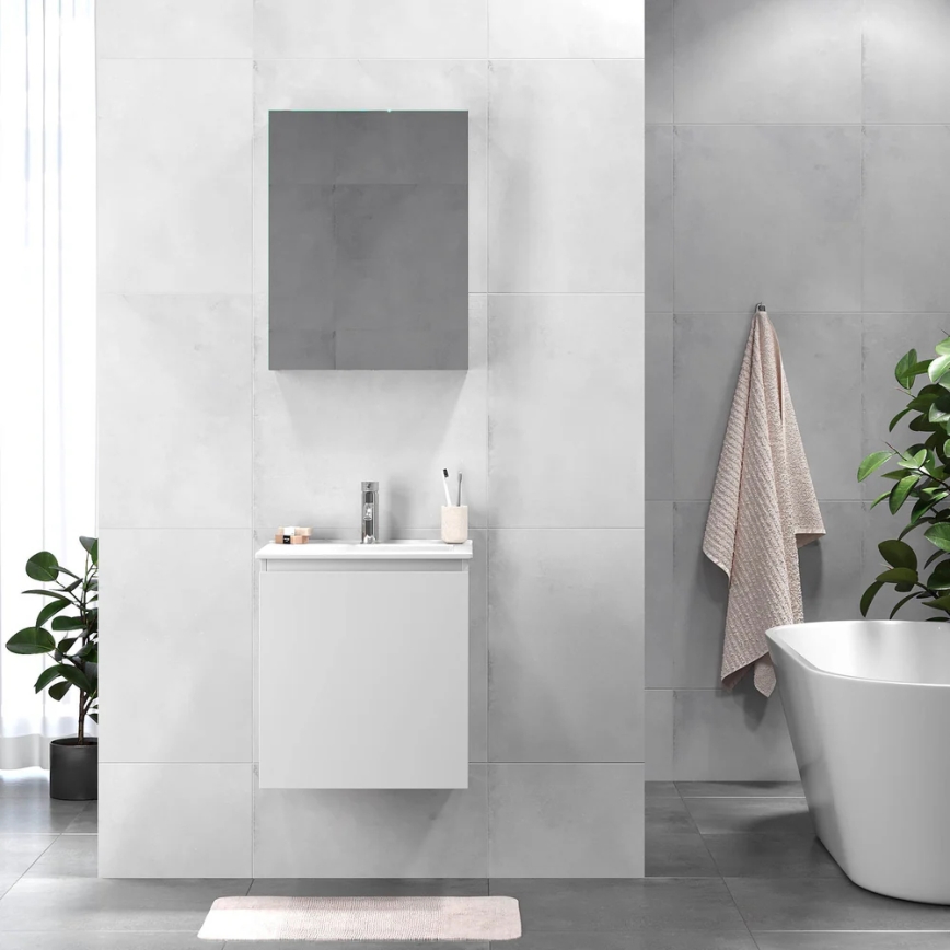 Badezimmerschrank mit Waschbecken MARCO 51 cm weiß