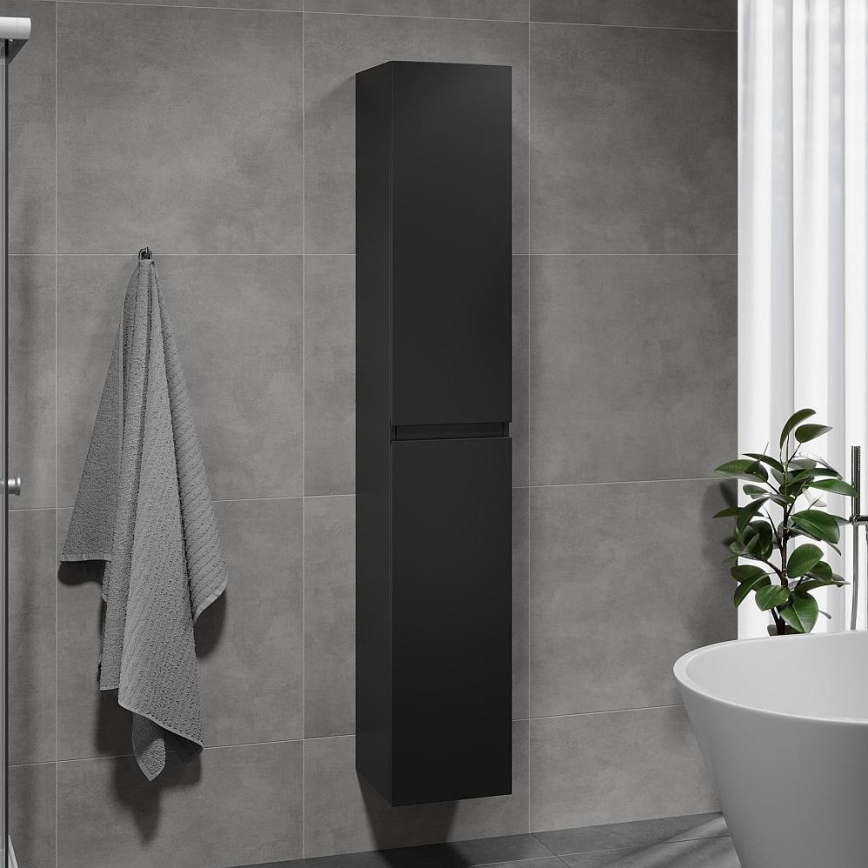 Badezimmerschrank OLIVER 186 cm matt schwarz