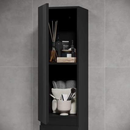 Badezimmerschrank OLIVER 186 cm matt schwarz