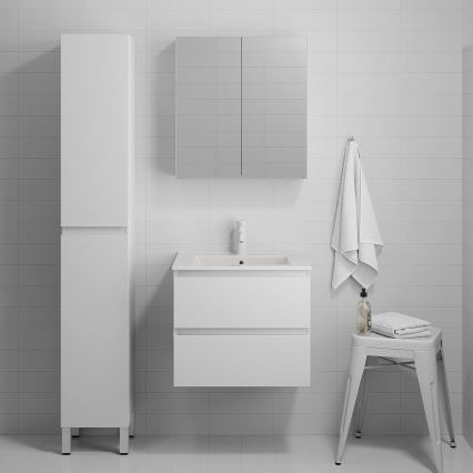 Badezimmerschrank OLIVER 186 cm matt weiß