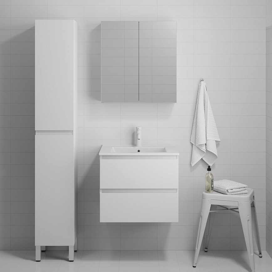 Badezimmerschrank OLIVER 186 cm matt weiß