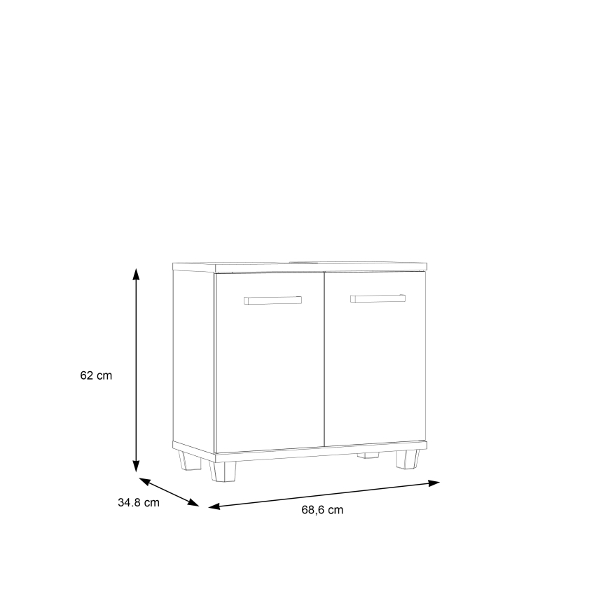 Badezimmerschrank VENOM weiß/Sonoma-Eiche