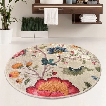 Badezimmerteppich ARYA Ø 100 cm bunt