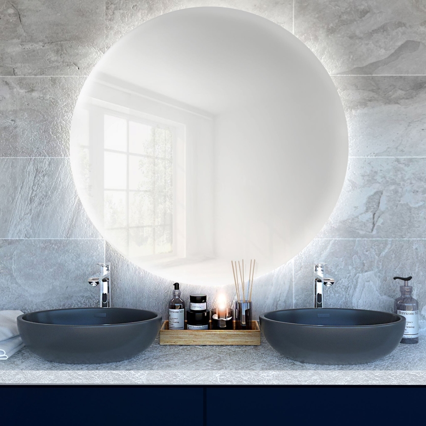 Baltica Design - LED-Badezimmer-Wandspiegel mit integrierter Beleuchtung BRIGHT LED/15W/230V 6500K Ø 90 cm IP65
