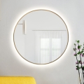 Baltica Design - LED-Badezimmerspiegel zur Wandmontage mit Hintergrundbeleuchtung BRIGHT LED/15W/230V 4500K Ø 90 cm IP65 gold
