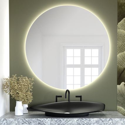 Baltica Design - BRIGHT Badezimmer-Wandspiegel mit LED-Hintergrundbeleuchtung/15 W/230 V/3000 K/Ø 80 cm/IP65