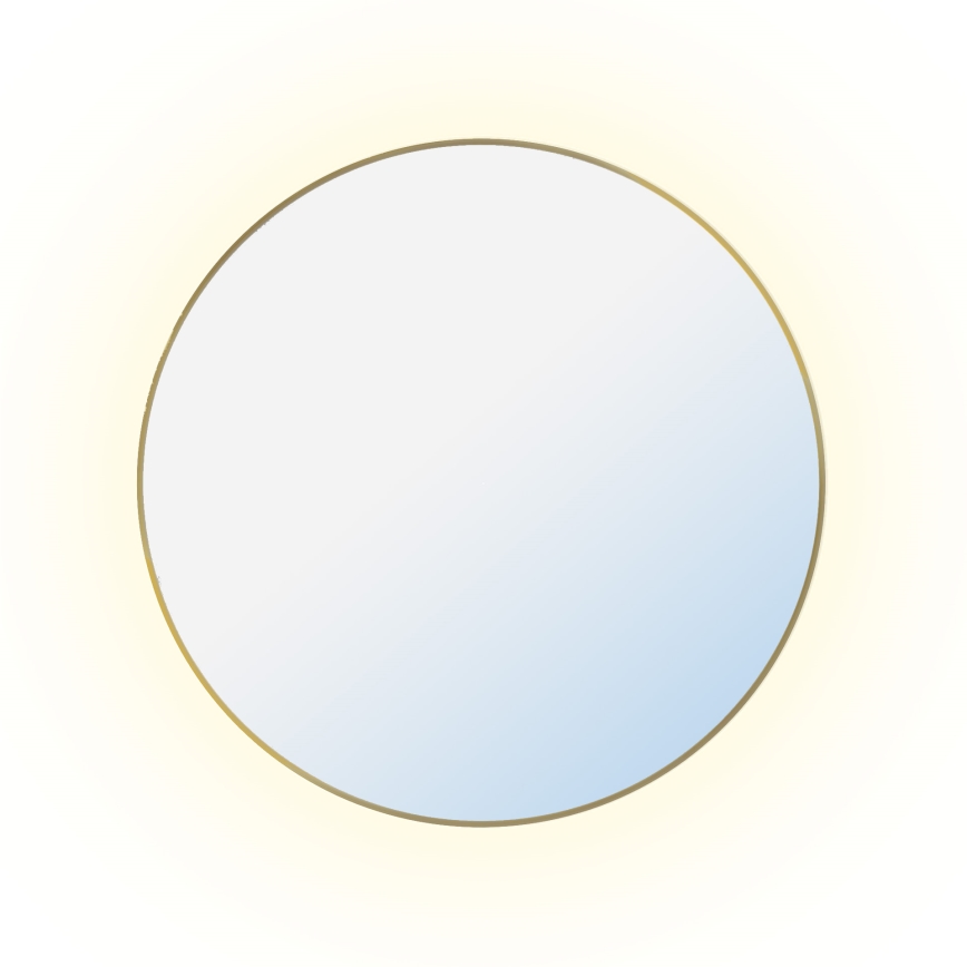 Baltica Design - LED-Badezimmerspiegel, wandmontiert, mit Hintergrundbeleuchtung BRIGHT LED/15W/230V 4500K Ø 70 cm IP65 goldfarben
