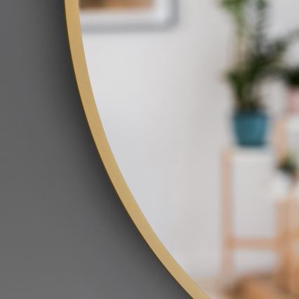 Baltica Design - LED-Badezimmerspiegel, wandmontiert, mit Hintergrundbeleuchtung BRIGHT LED/15W/230V 4500K Ø 70 cm IP65 goldfarben