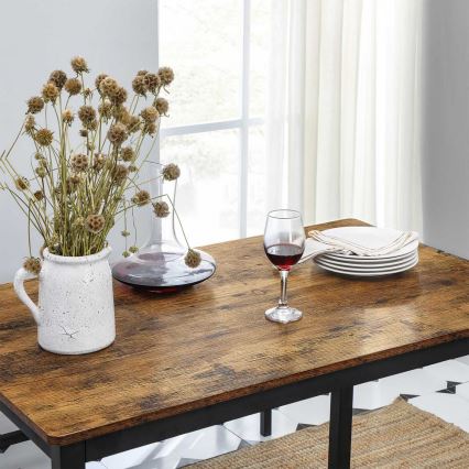 Bar-Set: Bartisch mit 2 Sitzbänken TREVOR, braun/schwarz