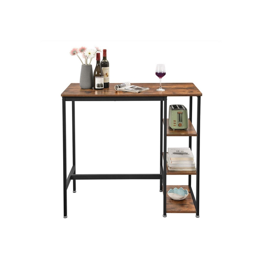 Bartisch mit Regalen BARTIS braun/schwarz