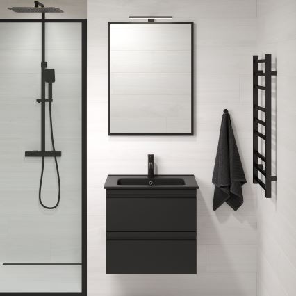 BATH DELUXE 01-060-05-02-00 - Badezimmerspiegel BORGSTED 60x80 cm schwarz