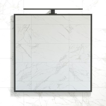 BATH DELUXE 01-080-05-02-00 - Badezimmerspiegel BORGSTED 80x80 cm schwarz