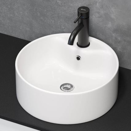 BATH DELUXE 06-038-09-11-00 - Aufsatzwaschbecken VIKEDAL Ø 38 cm Keramik/weiß