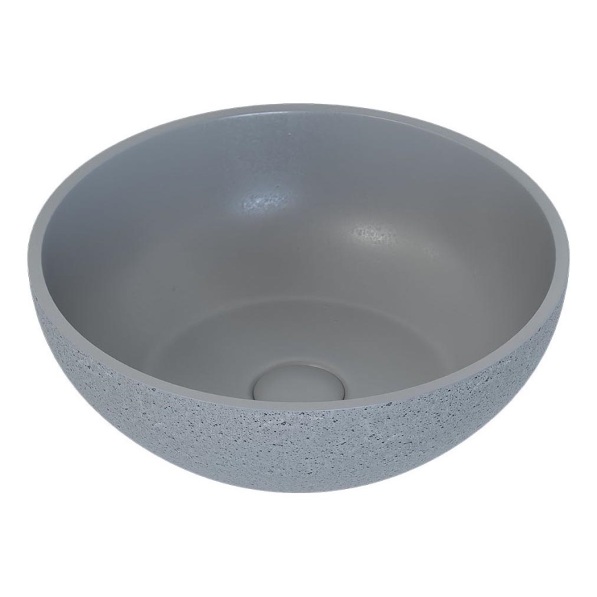 BATH DELUXE 06-039-19-23-00 - Aufsatzwaschbecken BERGEN Ø 39 cm Beton/Grau