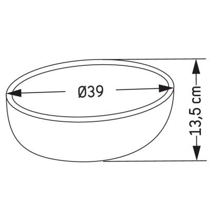 BATH DELUXE 06-039-19-23-00 - Aufsatzwaschbecken BERGEN Ø 39 cm Beton/Grau
