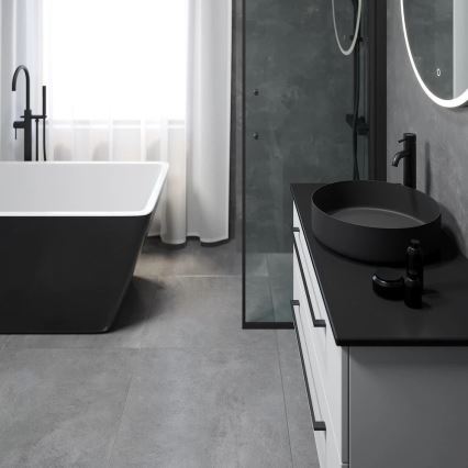 BATH DELUXE 06-040-16-02-00 - Aufsatzwaschbecken LJORDAL Ø 40 cm Edelstahl/matt schwarz