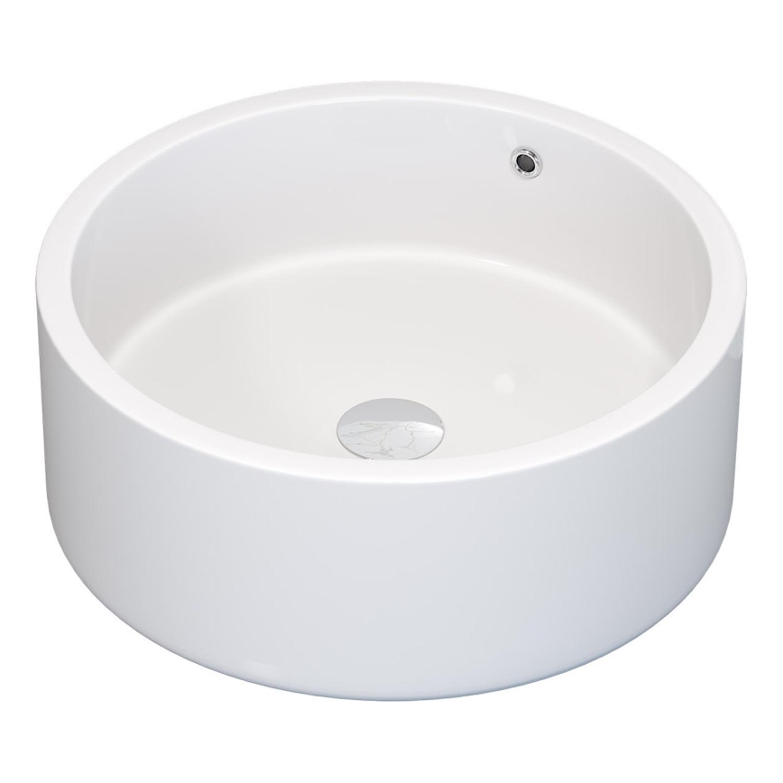 BATH DELUXE 06-041-53-11-00 - Aufsatzwaschbecken RUNDTOM Ø 41,5 cm Keramik/Hochglanzweiß