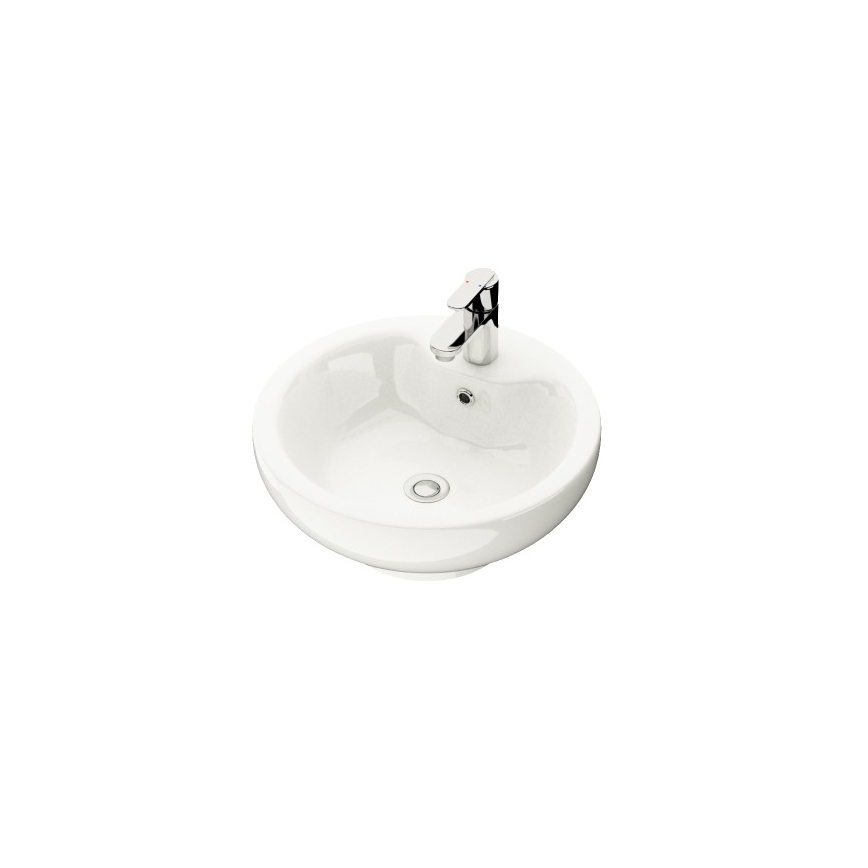 BATH DELUXE 06-045-11-11-00 - Aufsatzwaschbecken DRAMMEN Ø 40,1 cm Keramik/glänzend weiß