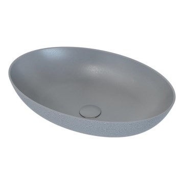 BATH DELUXE 06-060-19-23-00 - Aufsatzwaschbecken OLSBORG 60x40,5 cm Beton/Grau
