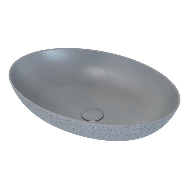 BATH DELUXE 06-060-19-23-00 - Aufsatzwaschbecken OLSBORG 60x40,5 cm Beton/Grau