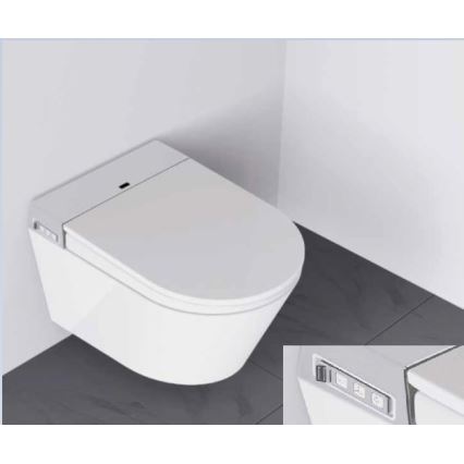BATH DELUXE 21-040-02-11-00 - Wandhängendes WC mit integrierter Bidetfunktion und SoftClose-Toilettensitz TISVILDELEJE 1600W/230V weiß + Fernbedienung