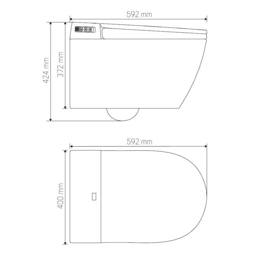 BATH DELUXE 21-040-02-11-00 - Wandhängendes WC mit integrierter Bidetfunktion und SoftClose-Toilettensitz TISVILDELEJE 1600W/230V weiß + Fernbedienung