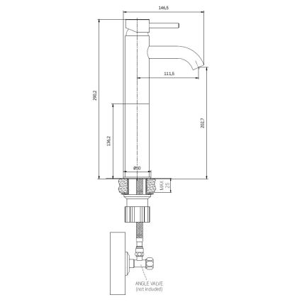 BATH DELUXE 28-005-02-70-00 - Waschbeckenarmatur DRAGOR 29 cm gebürstetes Messing