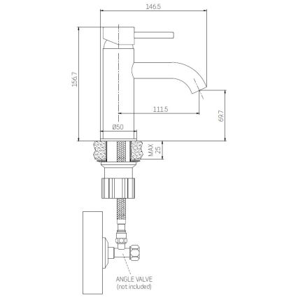 BATH DELUXE 28-005-03-02-00 - Waschbeckenarmatur ANHOLT 15,6 cm matt schwarz