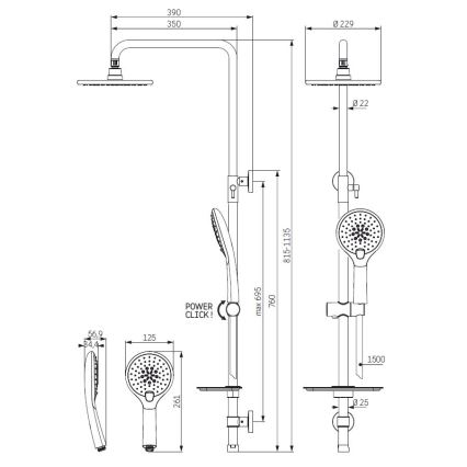 BATH DELUXE 31-120-02-02-00 - Duschgarnitur MARTOFTE matt schwarz