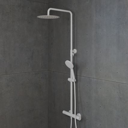 BATH DELUXE 31-120-05-01-00 - Duschset mit Thermostatarmatur DRAGOR mattweiß