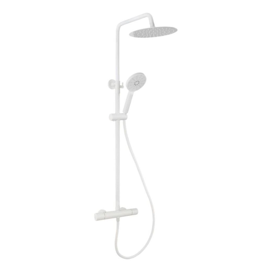 BATH DELUXE 31-120-05-01-00 - Duschset mit Thermostatarmatur DRAGOR mattweiß