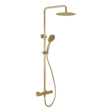 BATH DELUXE 31-120-05-70-00 - Duschset mit Thermostat-Armatur DRAGOR gebürsteter Messing