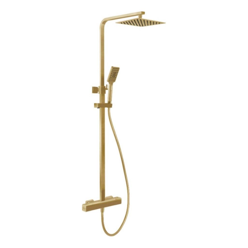BATH DELUXE 31-120-06-70-00 - Duschset mit thermostatischem Mischbatterie NAESBY gebürsteter Messing