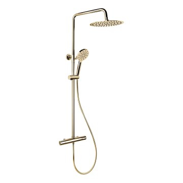 BATH DELUXE 31-120-07-64-00 - Duschset mit Thermostat-Armatur DRAGOR, glänzendes Messing