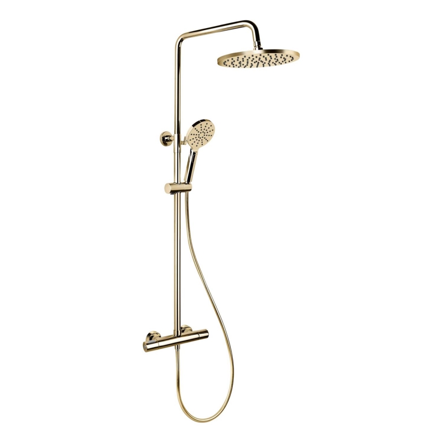 BATH DELUXE 31-120-08-64-00 - Duschset mit Thermostat-Armatur DRAGOR, glänzendes Messing
