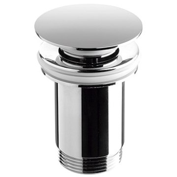 Bathco 0211 - Waschbeckenablauf mit Überlauf, CLICK-CLACK, Ø 6 cm, glänzender Chrom