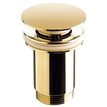 Bathco 0212OR - Waschbeckenablauf ohne Überlauf CLICK-CLACK, Ø 6 cm, gold