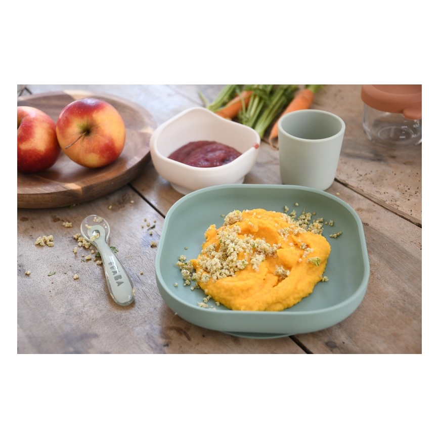 Beaba - 4-teiliges Kinder-Ess-Set, Salbeigrün