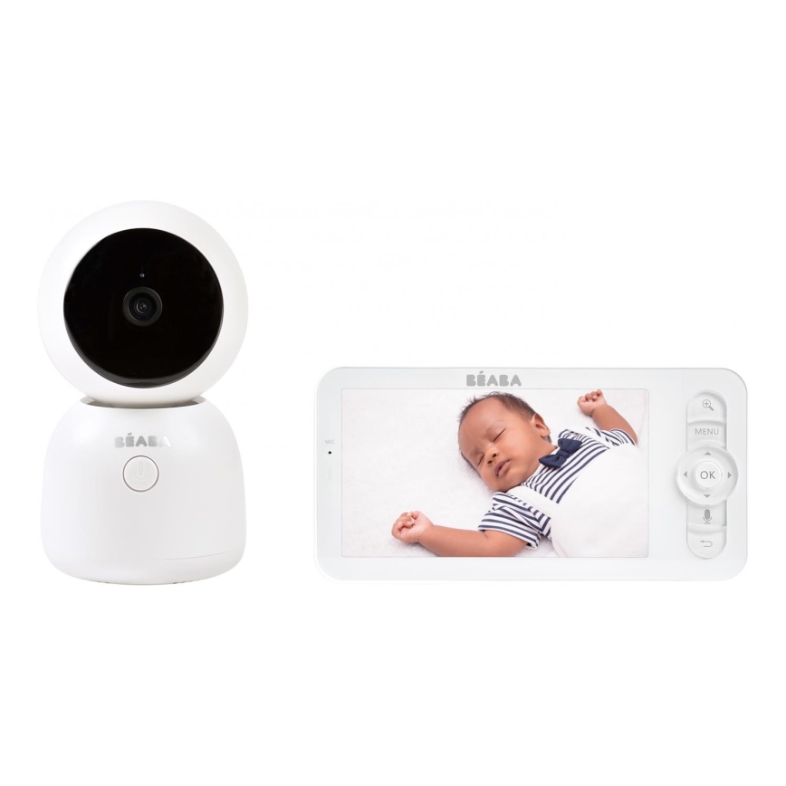 Beaba - Intelligente tragbare Babyphone mit Monitor ZEN NIGHT 720p 5V 4000 mAh Wi-Fi in Weiß
